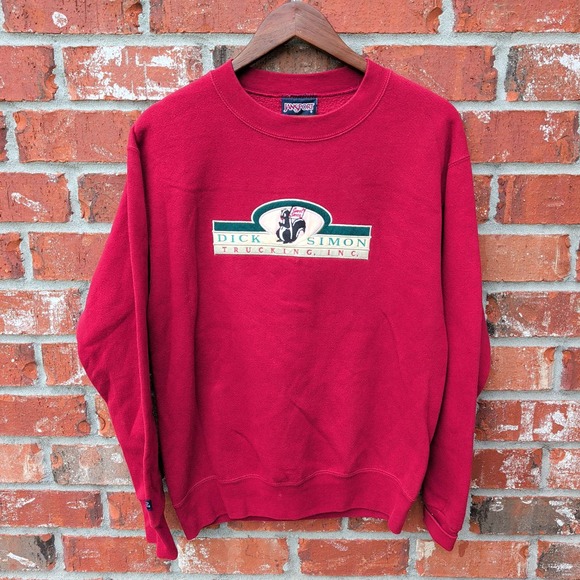 Jansport Other - JanSport Sweatshirt Men Small Red Dick Simon Trucking Graphic 90s Made in USA